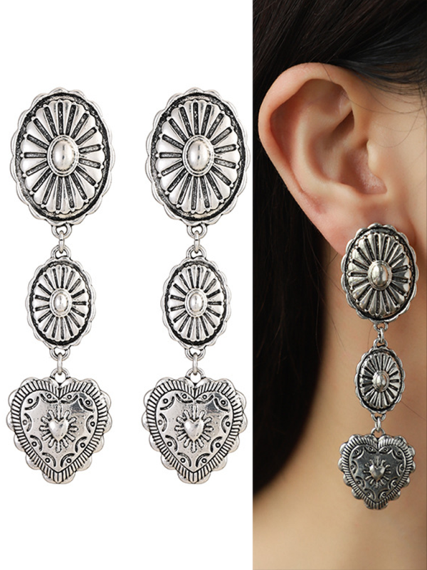 Love peach semi-precious stone vintage earrings