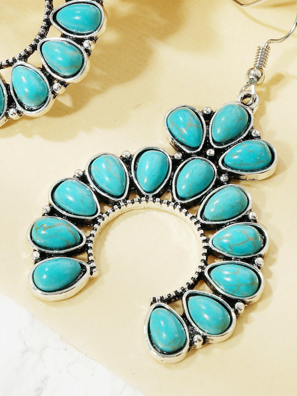 Bohemian vintage ethnic turquoise earring set