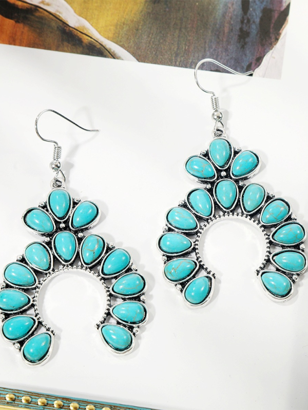 Bohemian vintage ethnic turquoise earring set