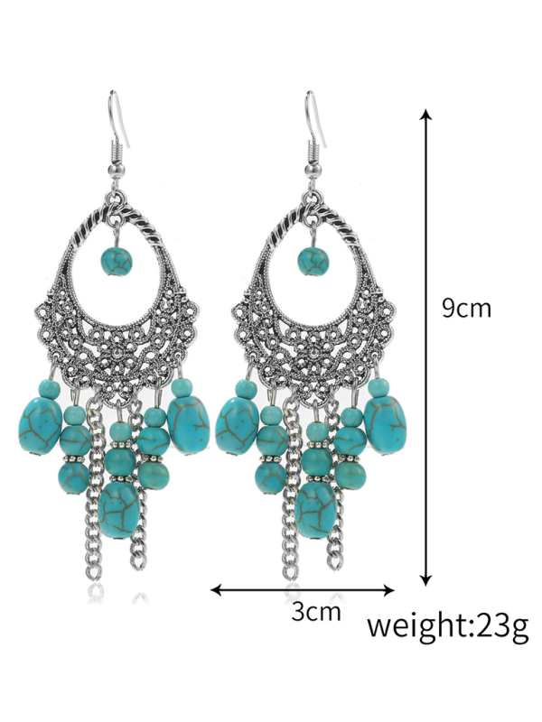 Bohemian vintage ethnic turquoise earring set