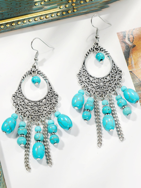 Bohemian vintage ethnic turquoise earring set