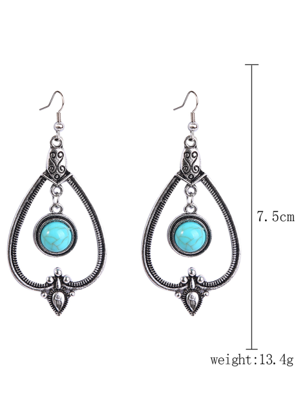 Bohemian vintage ethnic turquoise earring set
