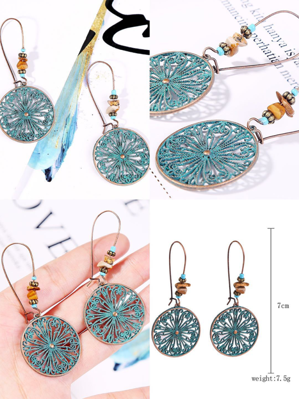 Bohemian vintage ethnic turquoise earring set