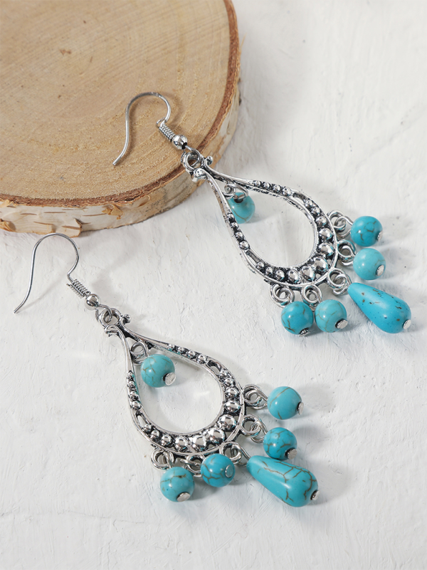 Bohemian vintage ethnic turquoise earring set