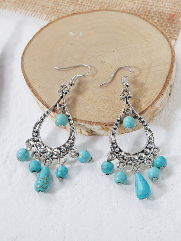 Bohemian vintage ethnic turquoise earring set