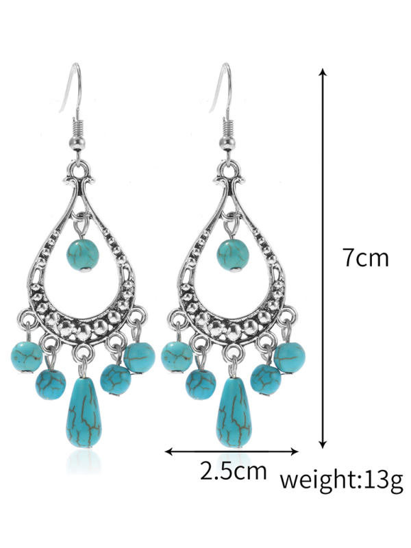 Bohemian vintage ethnic turquoise earring set