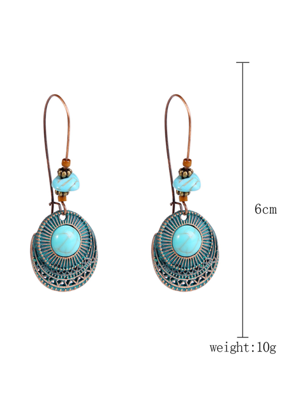 Bohemian vintage ethnic turquoise earring set
