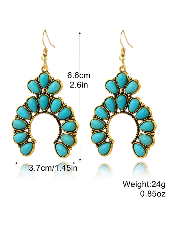 Bohemian vintage ethnic turquoise earring set
