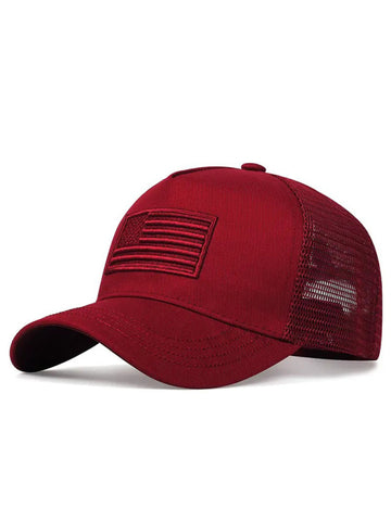 New American Flag Camouflage/Solid Color Baseball Cap