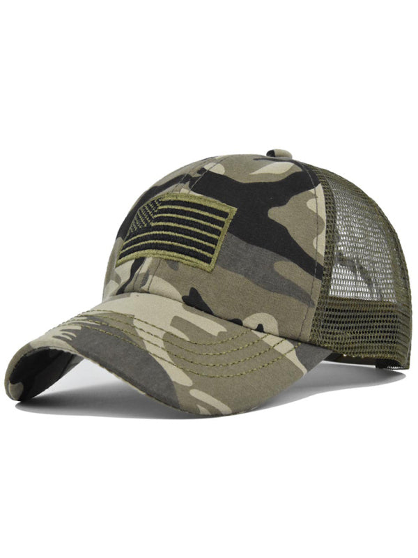 American flag embroidered camouflage cap mesh cap baseball cap visor