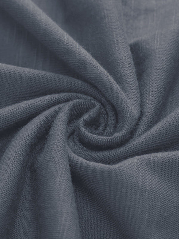 Men's Casual Ribbed Sleeve Knit T-shirt