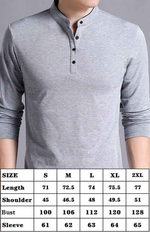 Solid Long Sleeve Large Men's T-Shirt