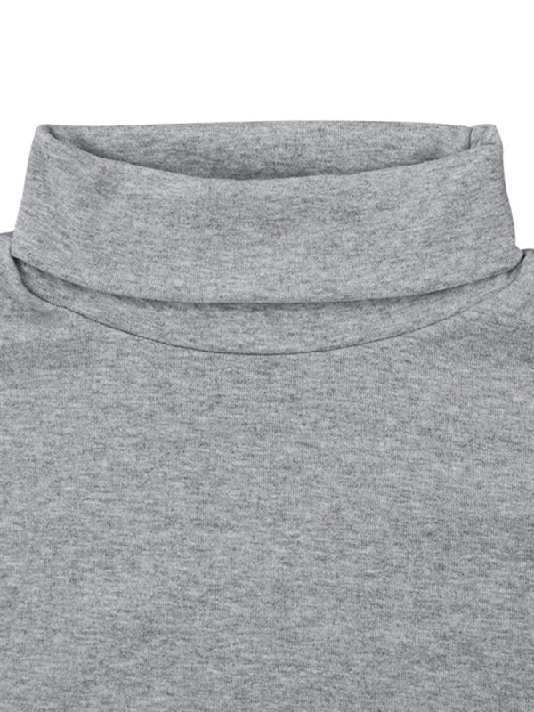 Men's Solid Color Turtleneck Long Sleeve T-Shirt