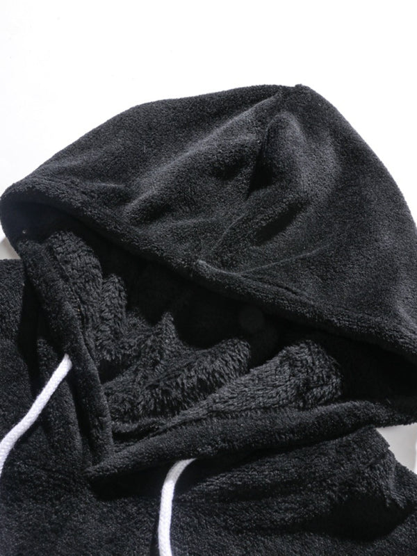 Men's casual personality fashion sweatshirt coral fleece jacket