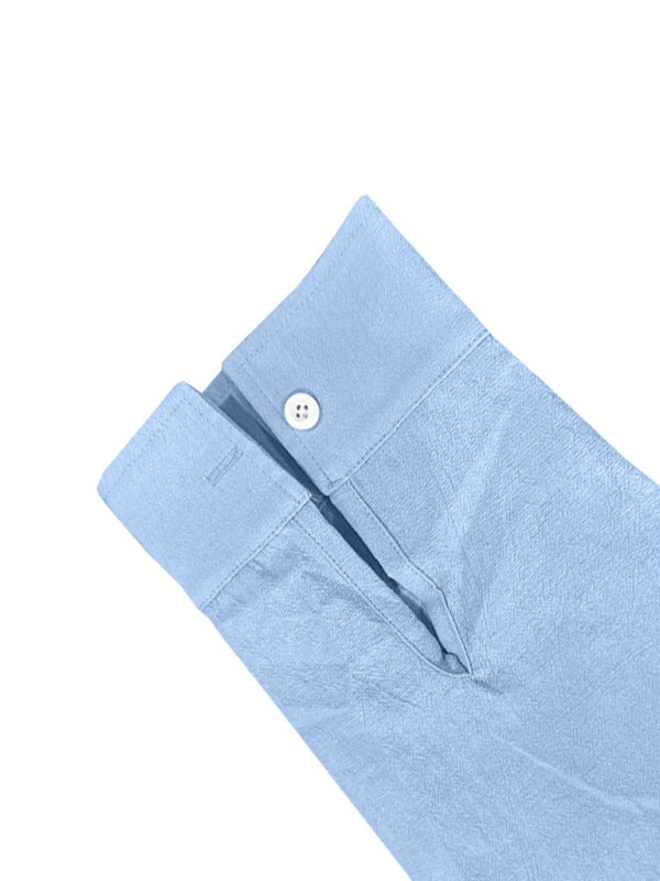 Linen long-sleeved stand-up collar breathable casual men's shirt