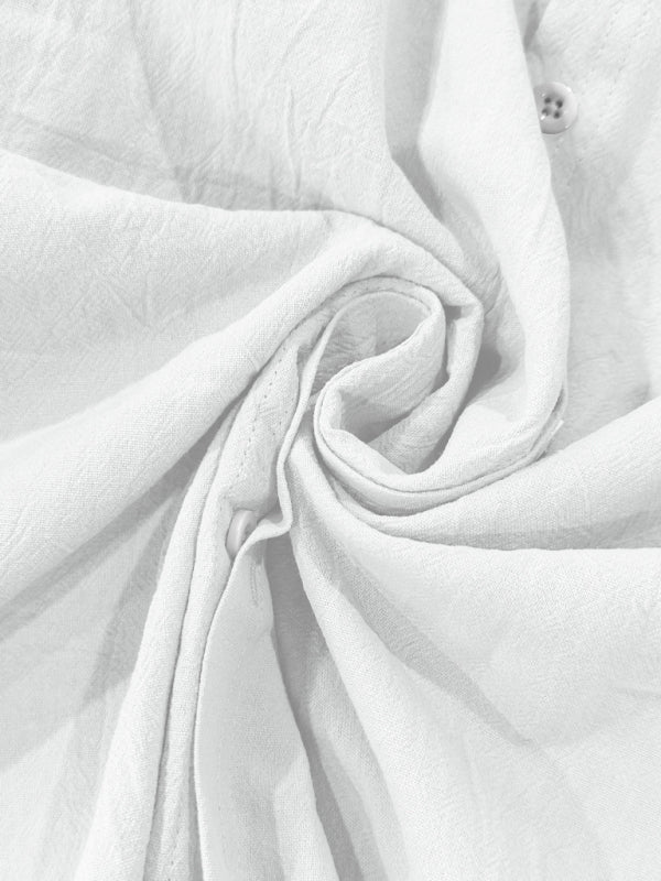 Linen long-sleeved stand-up collar breathable casual men's shirt