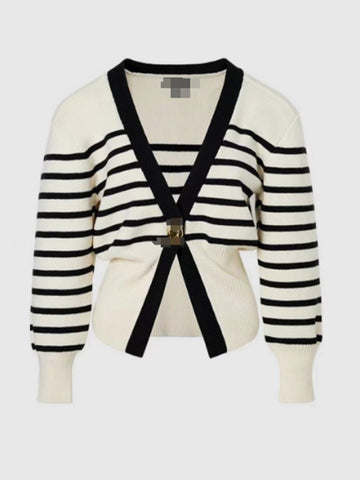 V-neck button-down cardigan