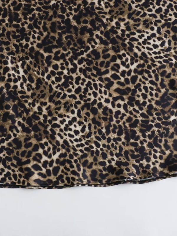 Leopard print casual skirt