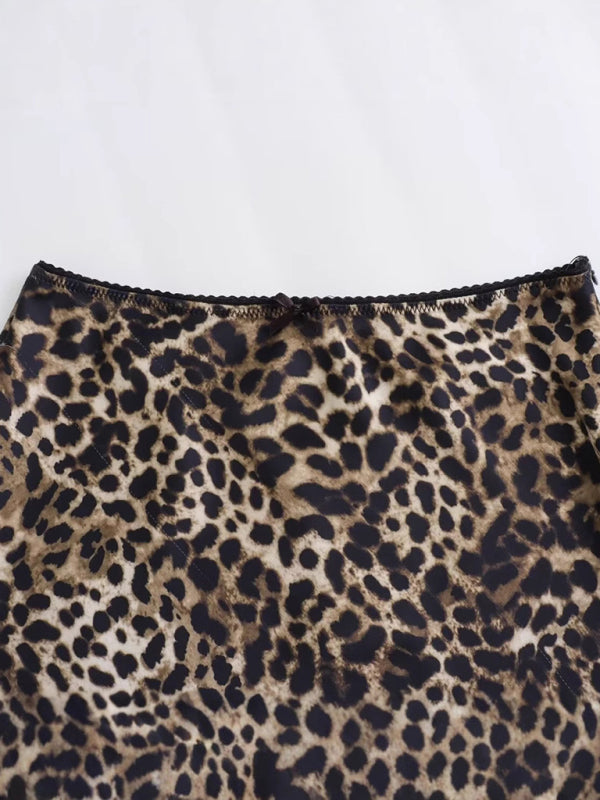 Leopard print casual skirt