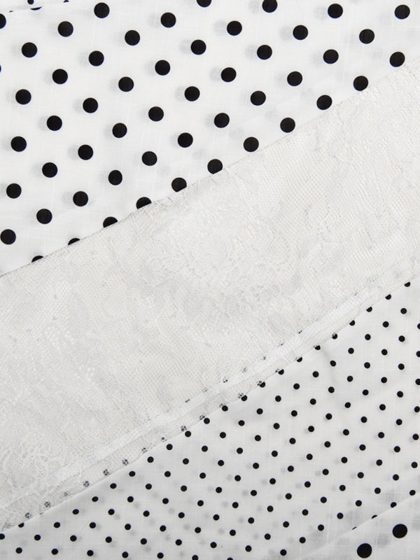 Polka Dot Sexy Lace Irregular Skirt